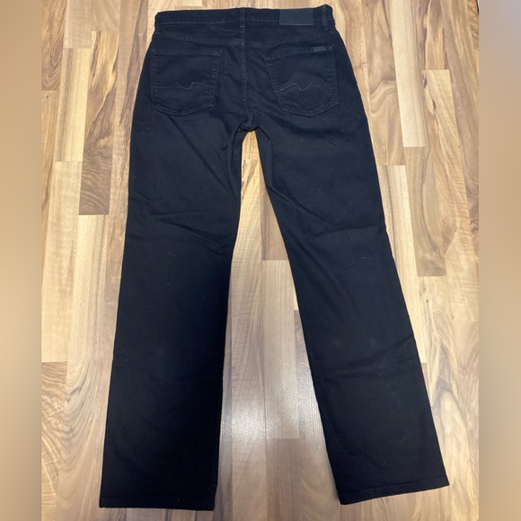Seven for all Mankind Straight Leg Black Jeans Luxe Performance Standard Sz 32 - Picture 2 of 11